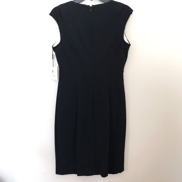 Calvin Klein Black Cap Sleeve Side Ruched Dress - Picture 4 of 8